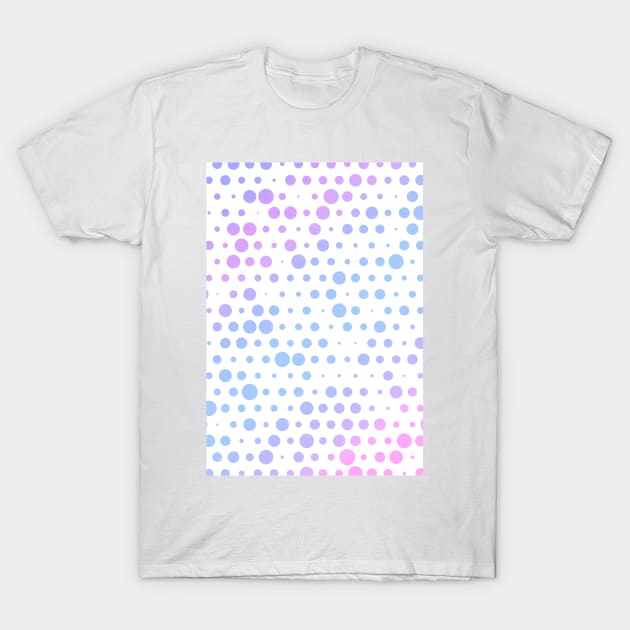 Light Pastel Purple, Magenta, Blue, Violet & Pink Minimal Polka Dot Pattern T-Shirt by love-fi